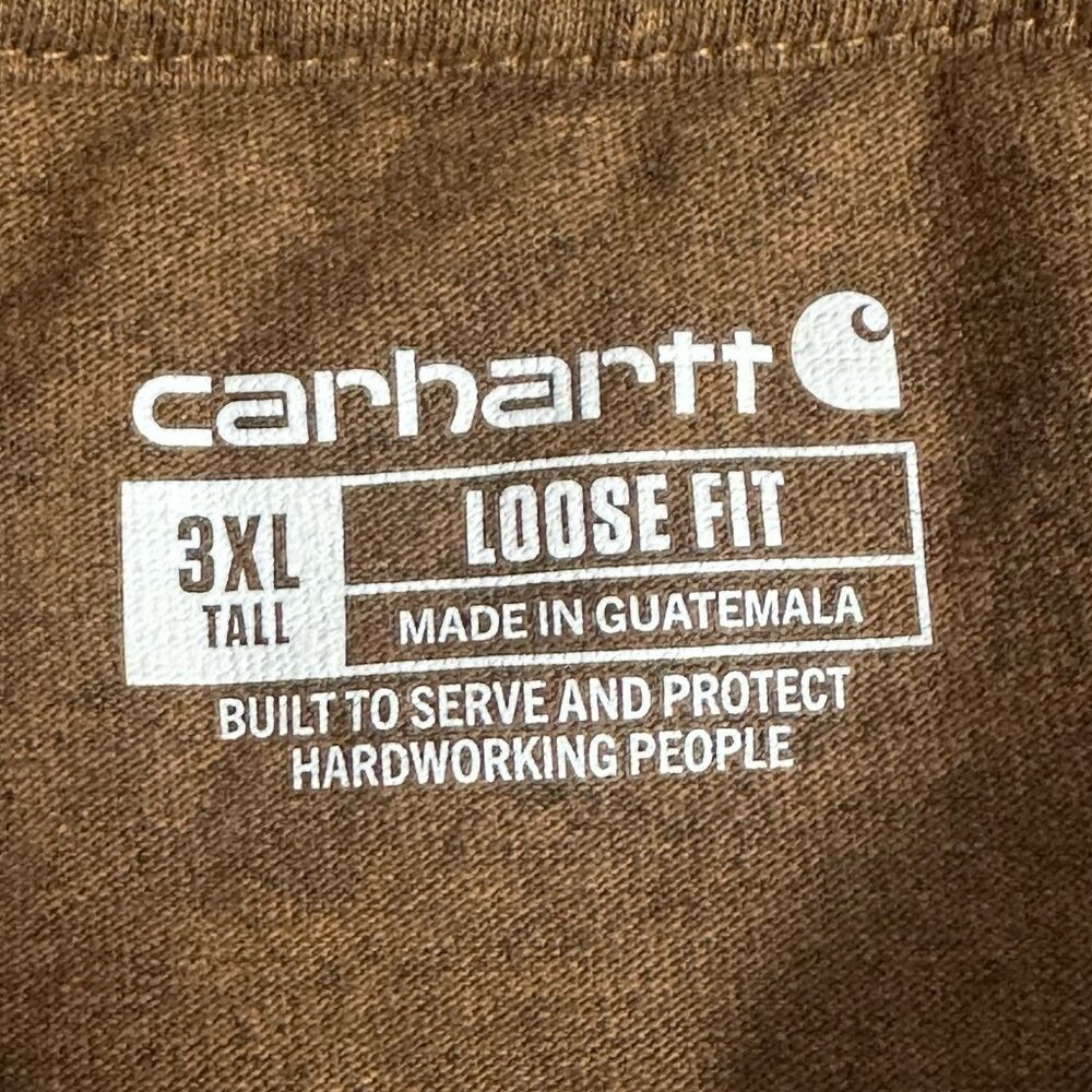 Carhartt‎ Shirt Mens XL Brown Loose Fit Pocket Tee Y2K Logo Workwear Skater K87 - Picture 8 of 11
